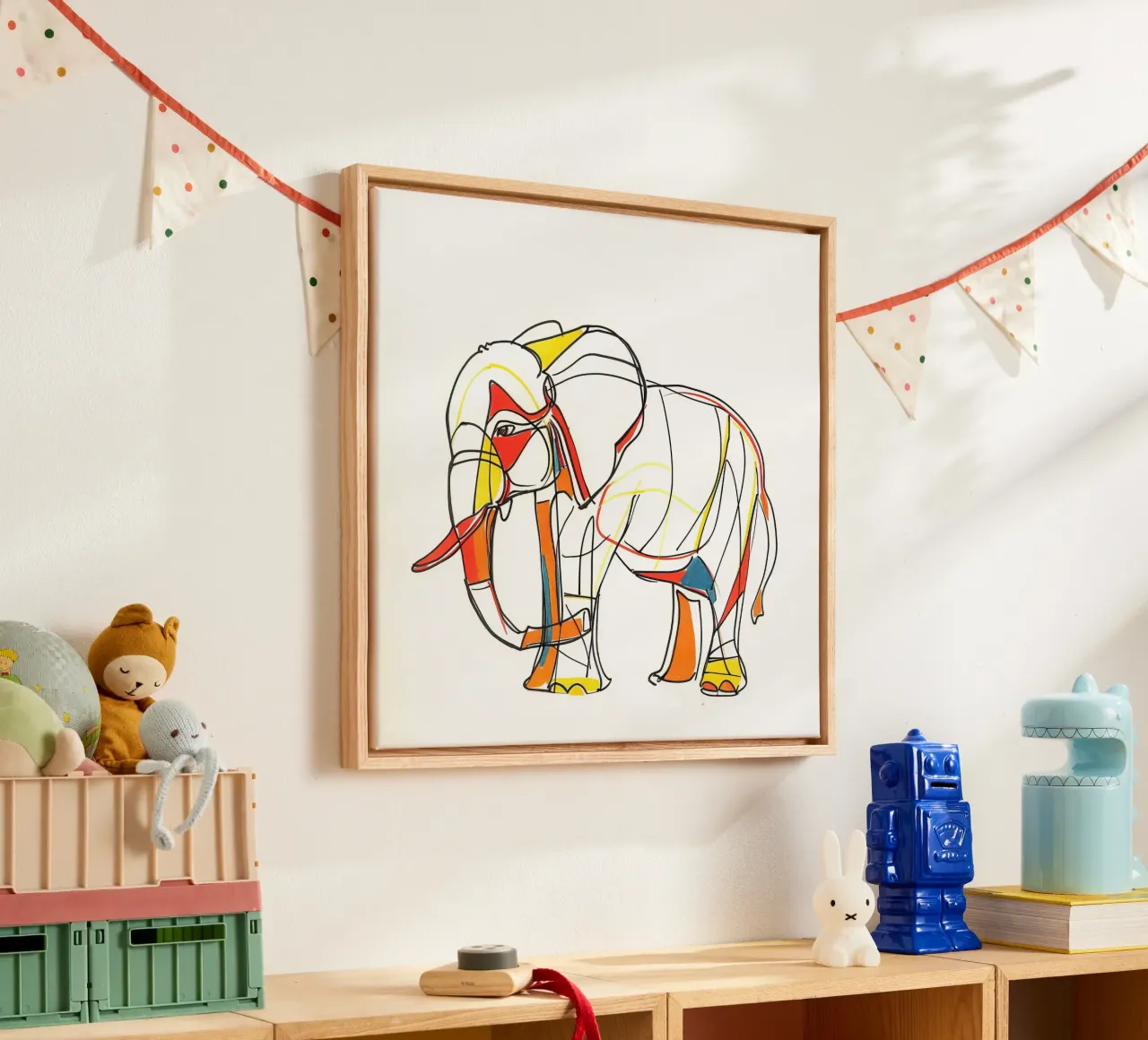 ANIMAUX MAJESTUEUX DESSIN AU TRAITS tela con Cornice a cassetta da Art Digital Visuel