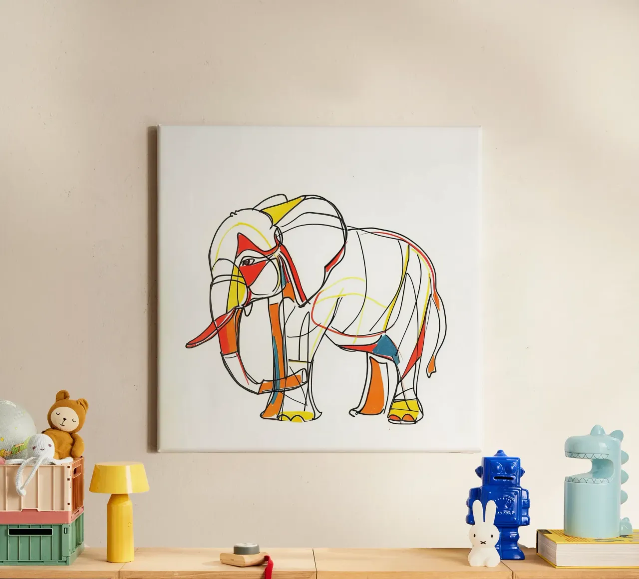 ANIMAUX MAJESTUEUX DESSIN AU TRAITS tela con Cornice a cassetta da Art Digital Visuel