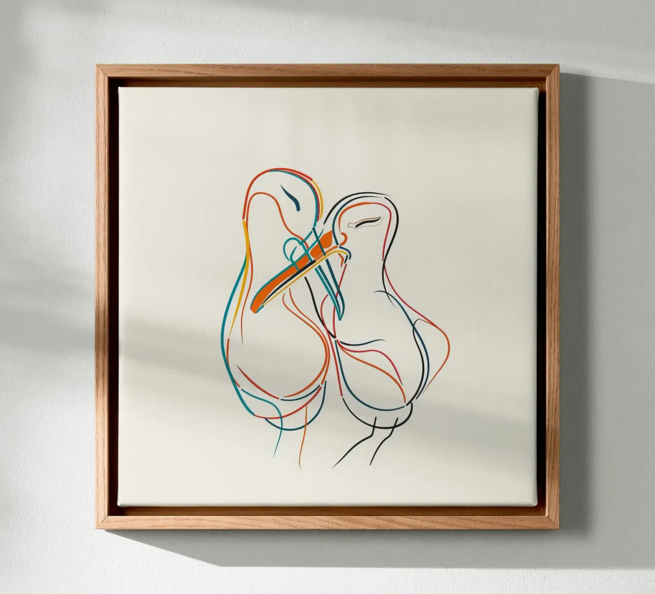 ANIMAUX MAJESTUEUX DESSIN AU TRAITS canvas met Baklijst van Art Digital Visuel
