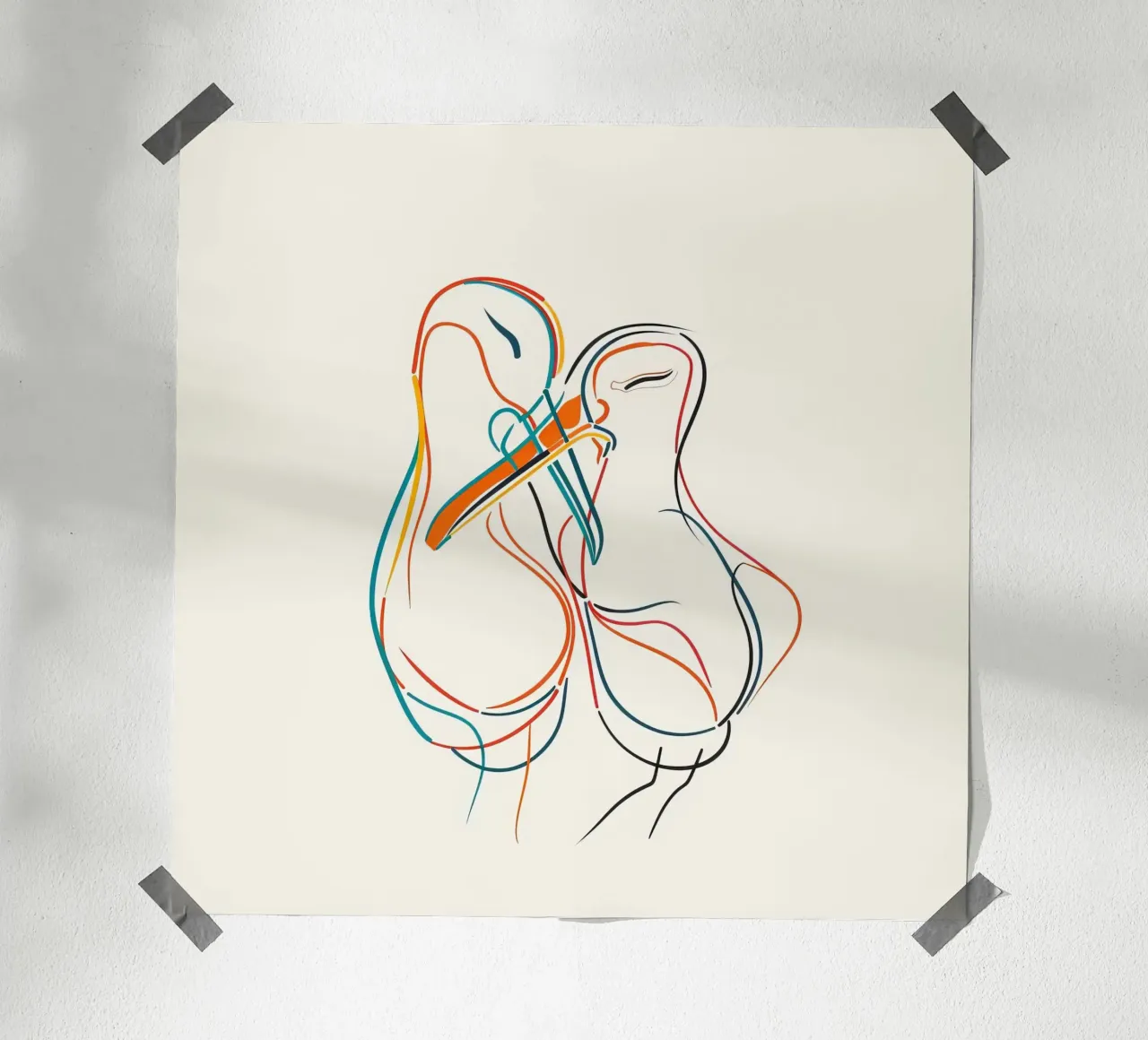 ANIMAUX MAJESTUEUX DESSIN AU TRAITS poster da Art Digital Visuel
