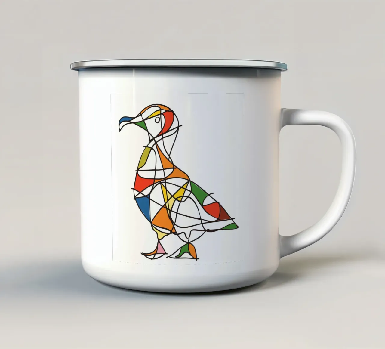 ANIMAUX MAJESTUEUX DESSIN AU TRAITS tazza in smalto da Art Digital Visuel