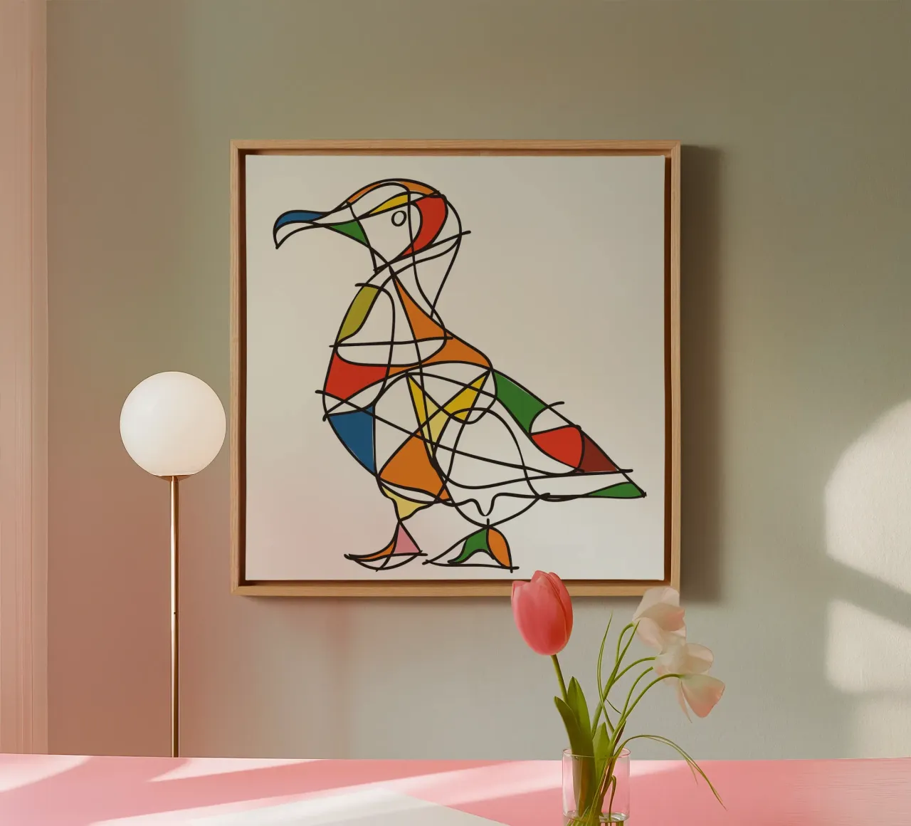 ANIMAUX MAJESTUEUX DESSIN AU TRAITS Leinwand mit Schattenfugenrahmen von Art Digital Visuel