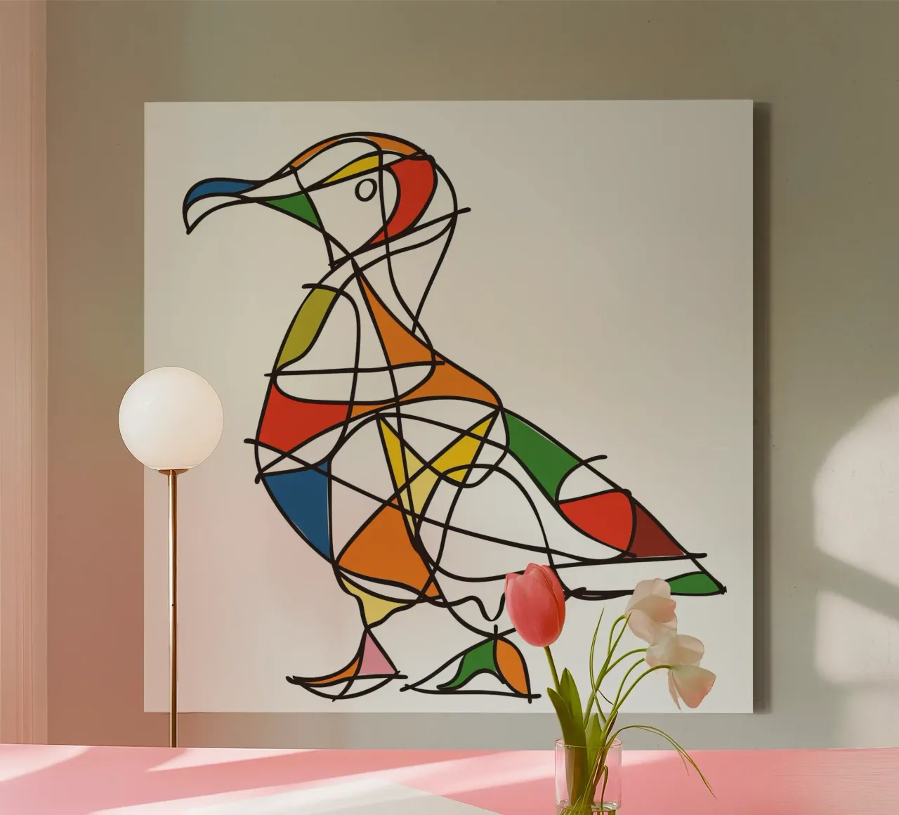 ANIMAUX MAJESTUEUX DESSIN AU TRAITS Leinwand mit Schattenfugenrahmen von Art Digital Visuel