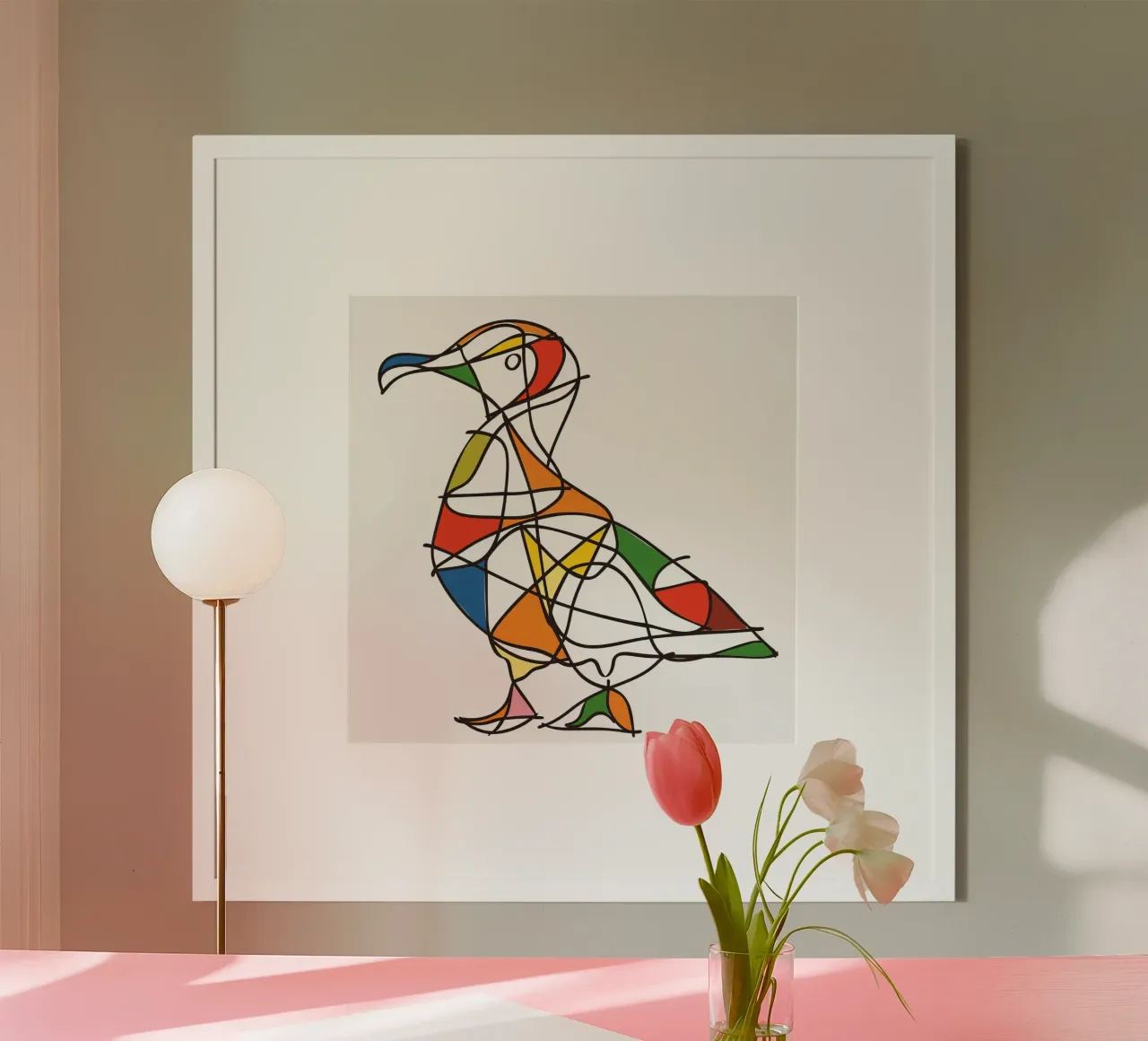 ANIMAUX MAJESTUEUX DESSIN AU TRAITS poster con telaio in legno da Art Digital Visuel