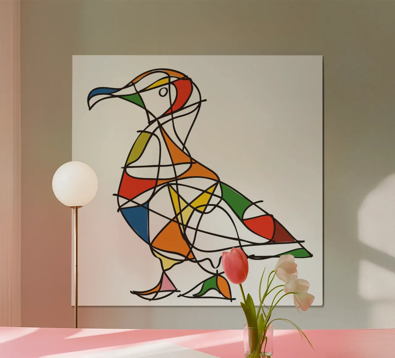 ANIMAUX MAJESTUEUX DESSIN AU TRAITS poster con telaio in legno da Art Digital Visuel