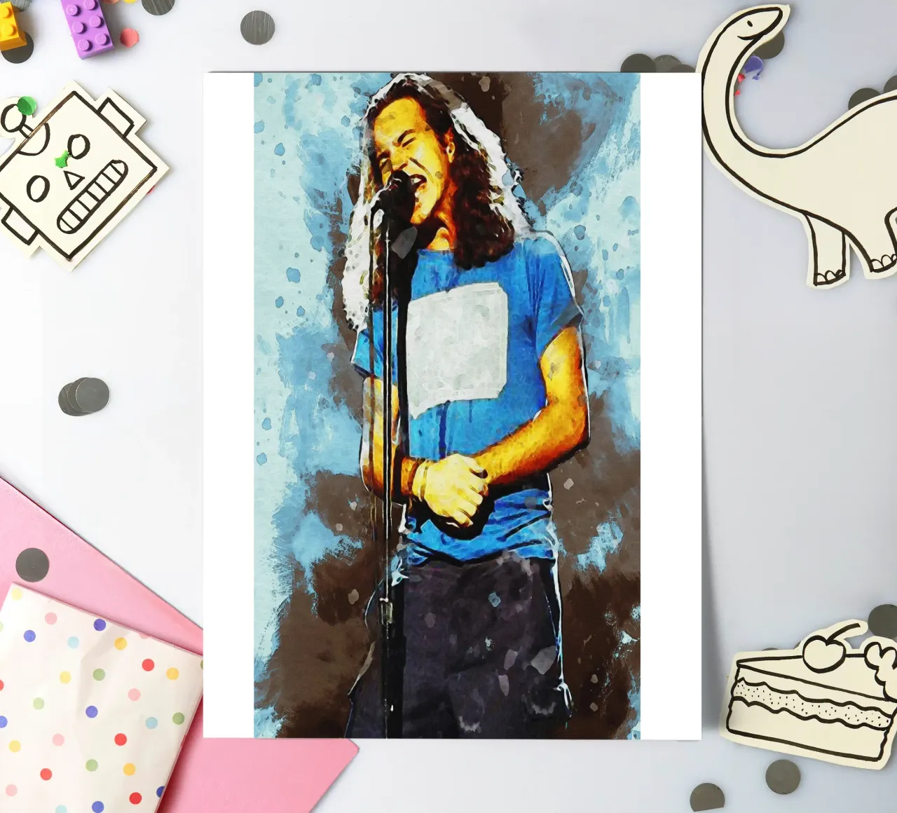 Smudge of Portrait Eddie Vedder sticker sheet by Gunawan Rb
