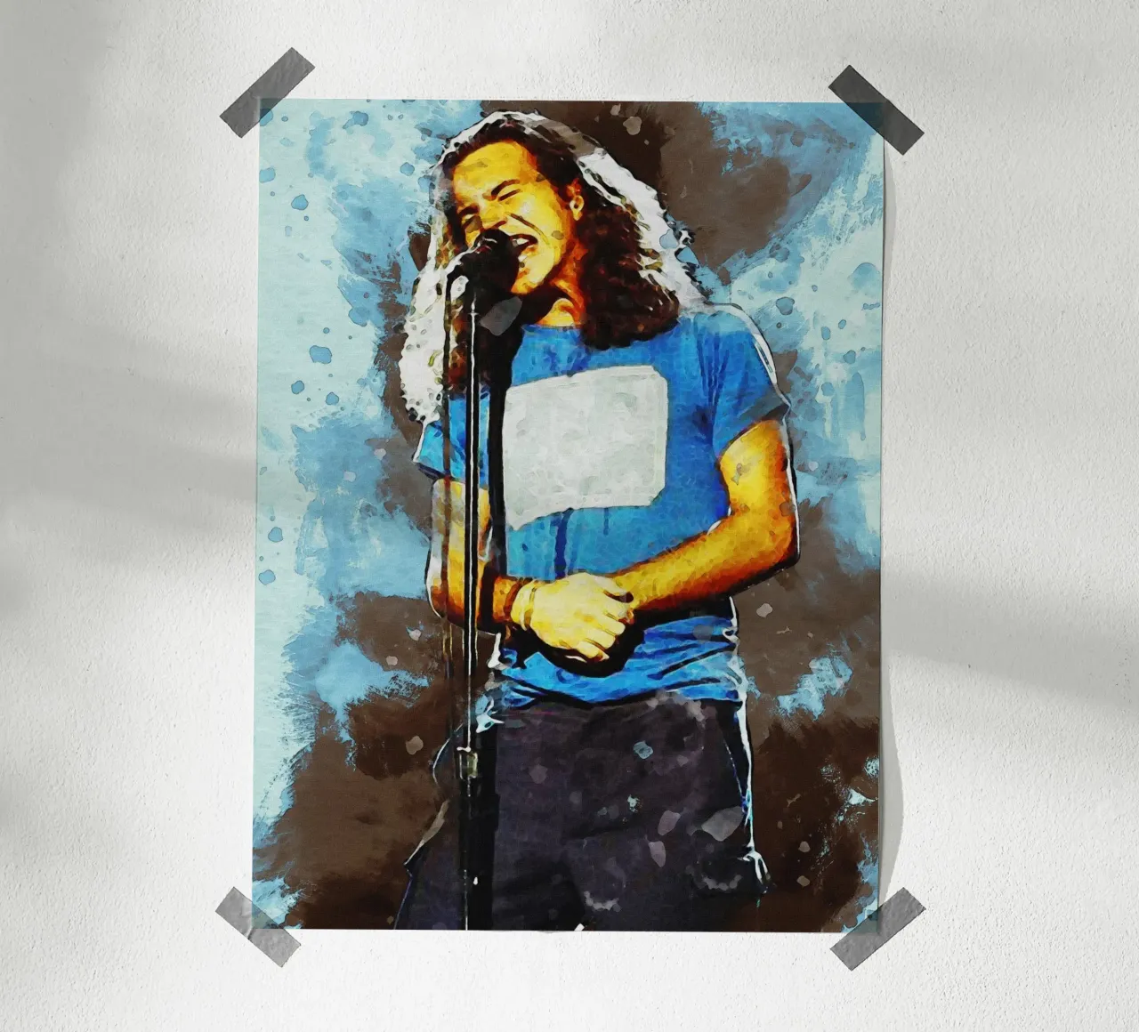 Macchia di ritratto Eddie Vedder poster da Gunawan Rb