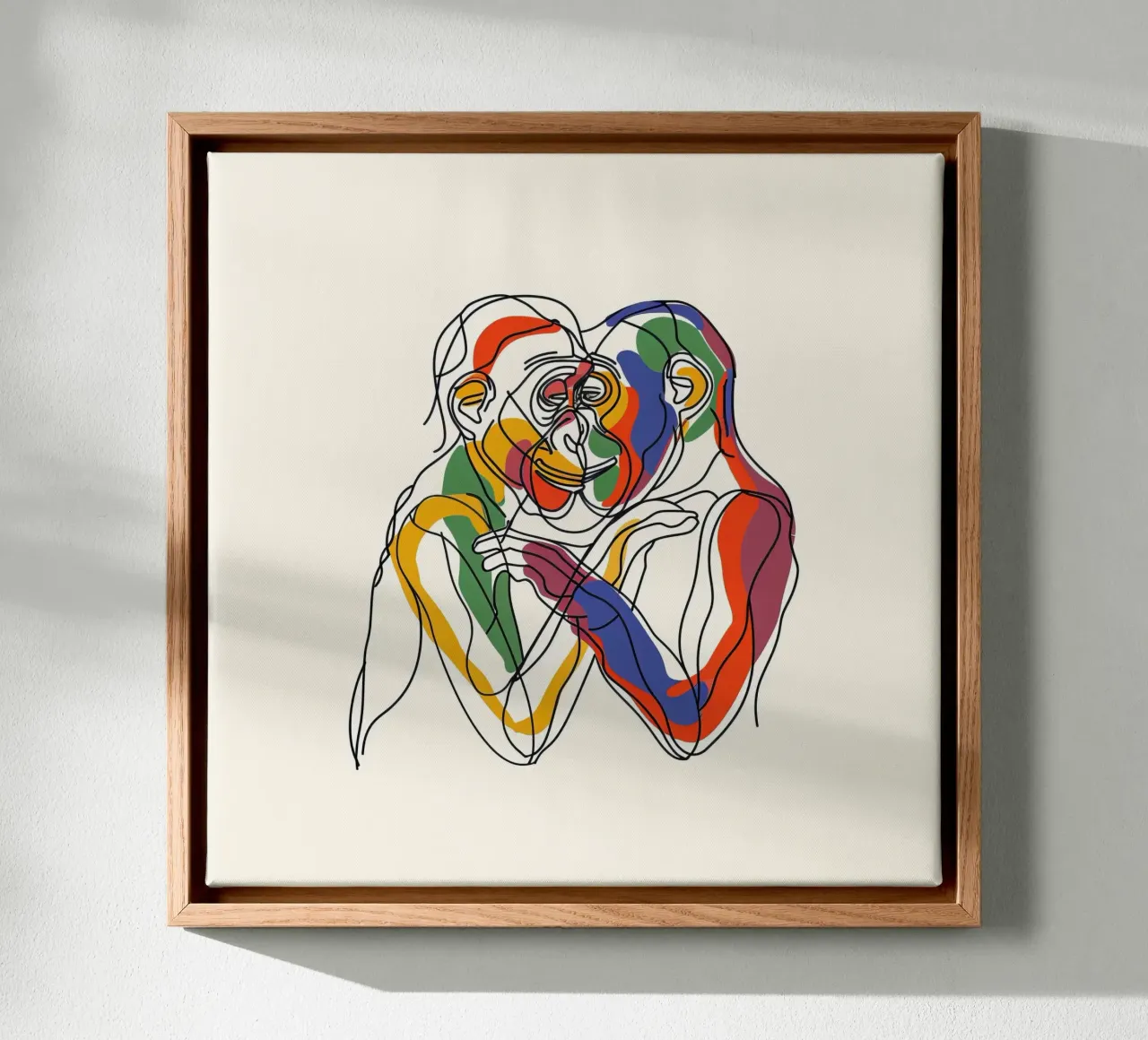 LIJNTEKENINGEN MAJESTUEUZE DIEREN canvas met Baklijst van Art Digital Visuel
