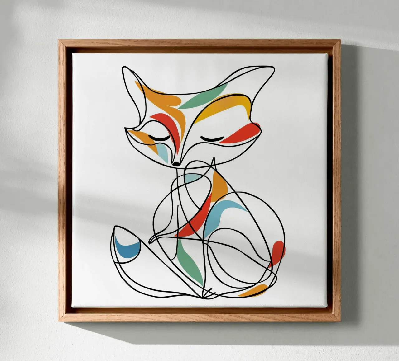 MAJESTIC ANIMALS LINE DRAWINGS canvas with Floater frame by Art Digital Visuel