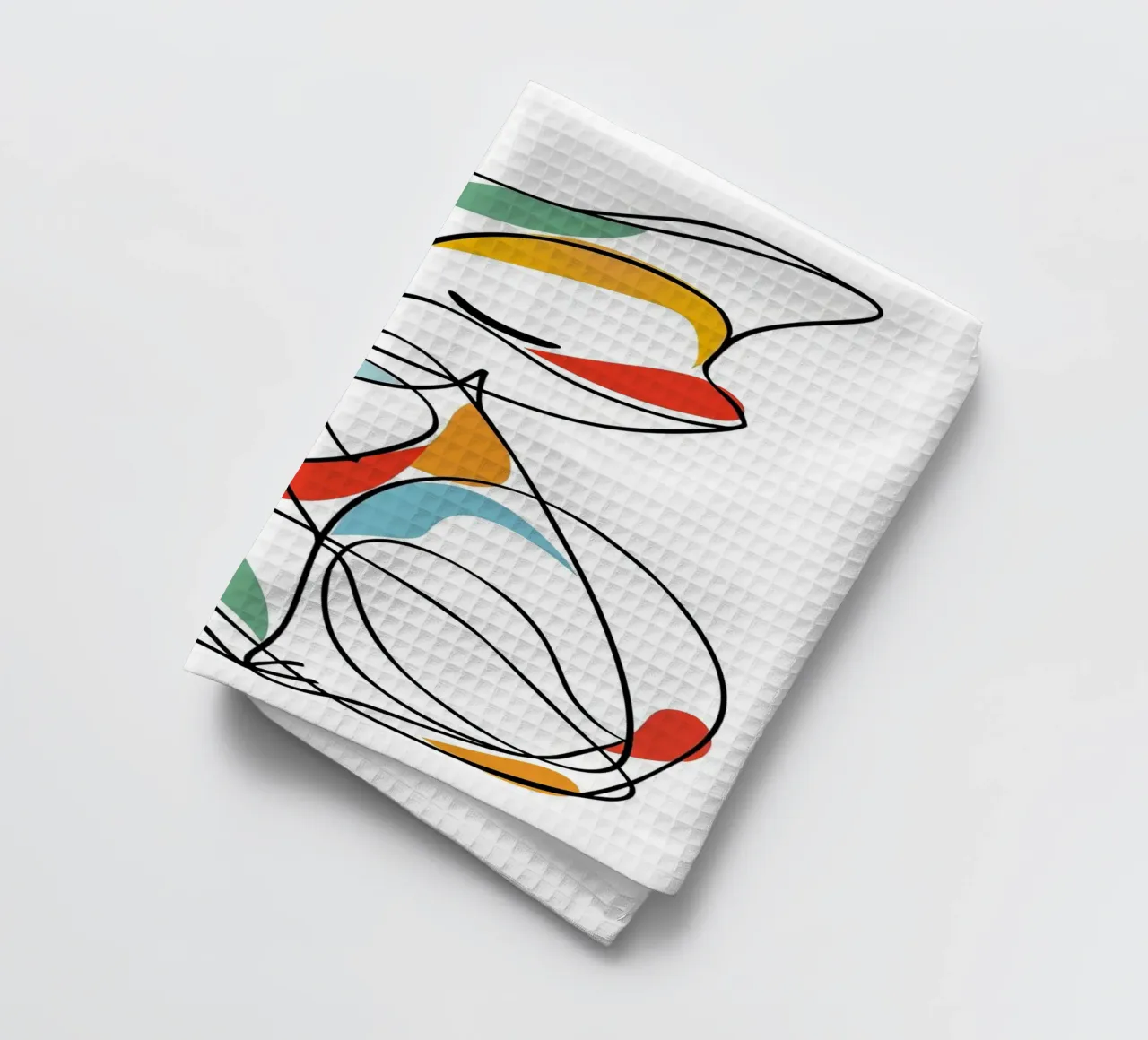 ANIMAUX MAJESTUEUX DESSIN AU TRAITS torchon de Art Digital Visuel