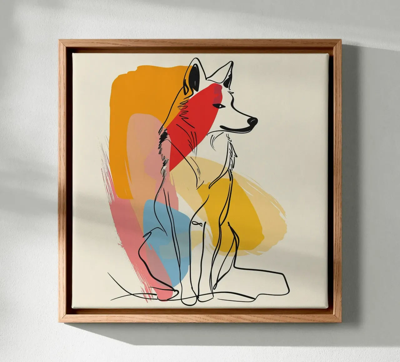 LIJNTEKENINGEN MAJESTUEUZE DIEREN canvas met Baklijst van Art Digital Visuel