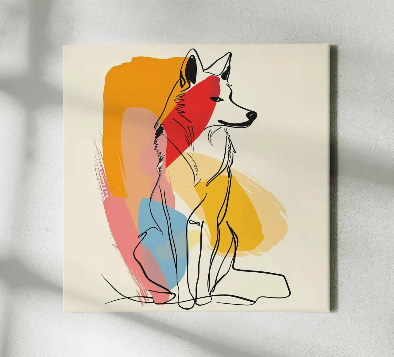 LIJNTEKENINGEN MAJESTUEUZE DIEREN canvas met Baklijst van Art Digital Visuel