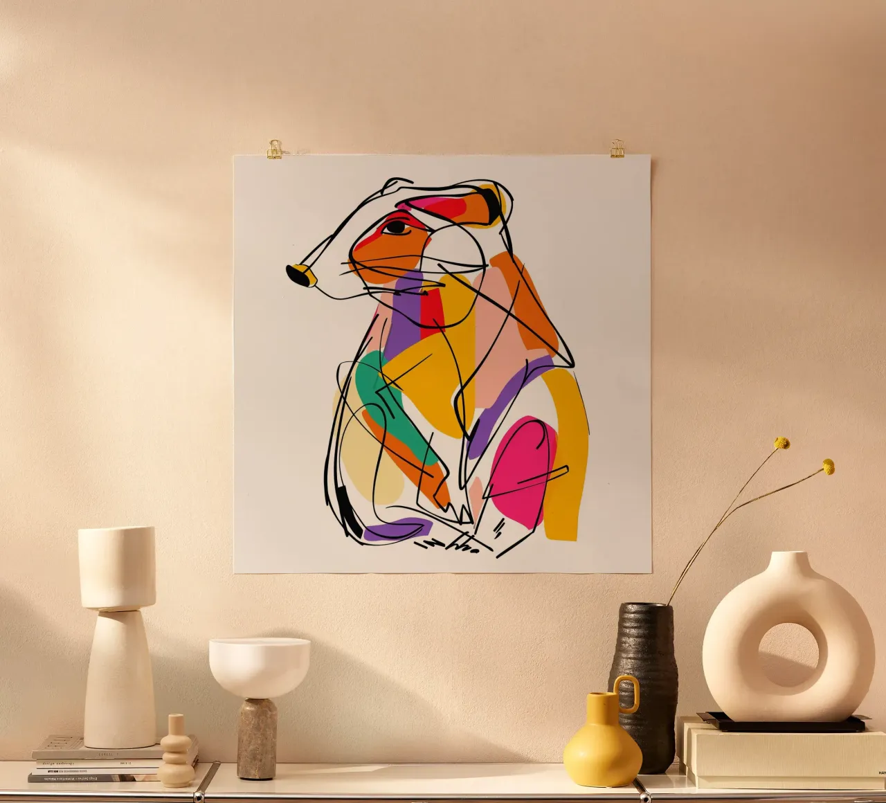 DIBUJOS LINEALES DE ANIMALES MAJESTUOSOS poster de Art Digital Visuel