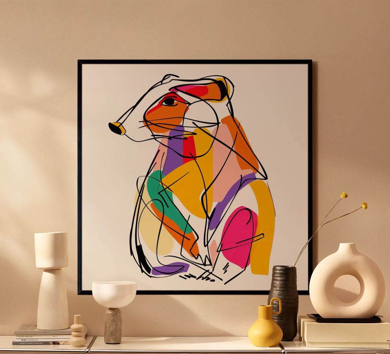 MAJESTÄTISCHE TIERE STRICHZEICHNUNG Poster von Art Digital Visuel