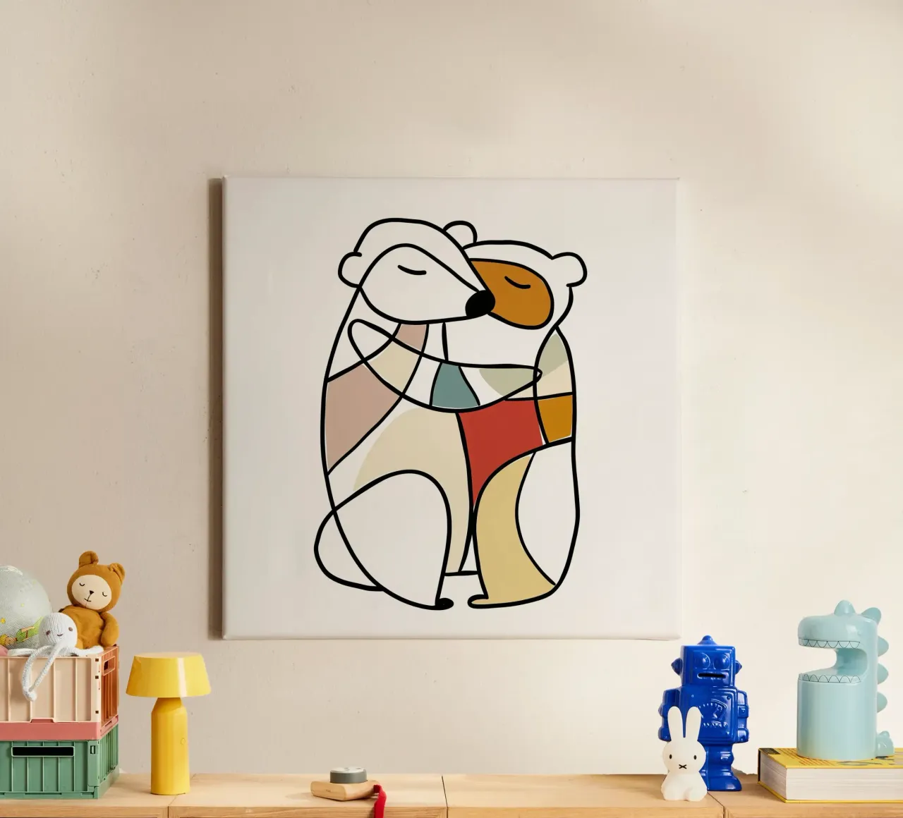 MAJESTIC ANIMALS LINE DRAWINGS canvas with Floater frame by Art Digital Visuel