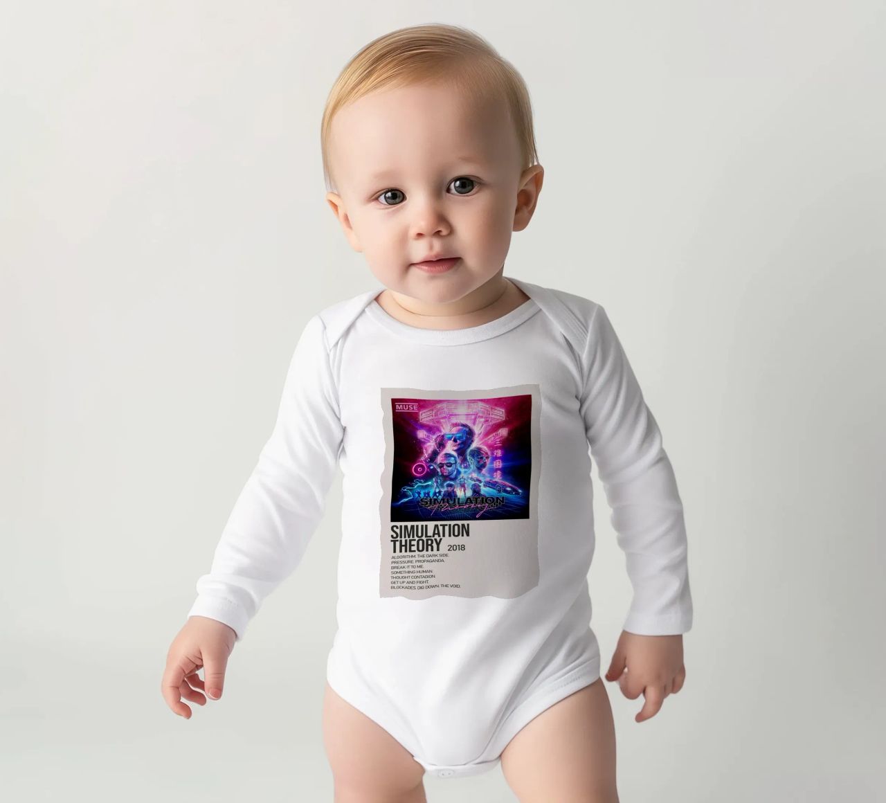 SIMULATION SIMULATION THEORY 2018 body neonato maniche lunghe da SoundStudio