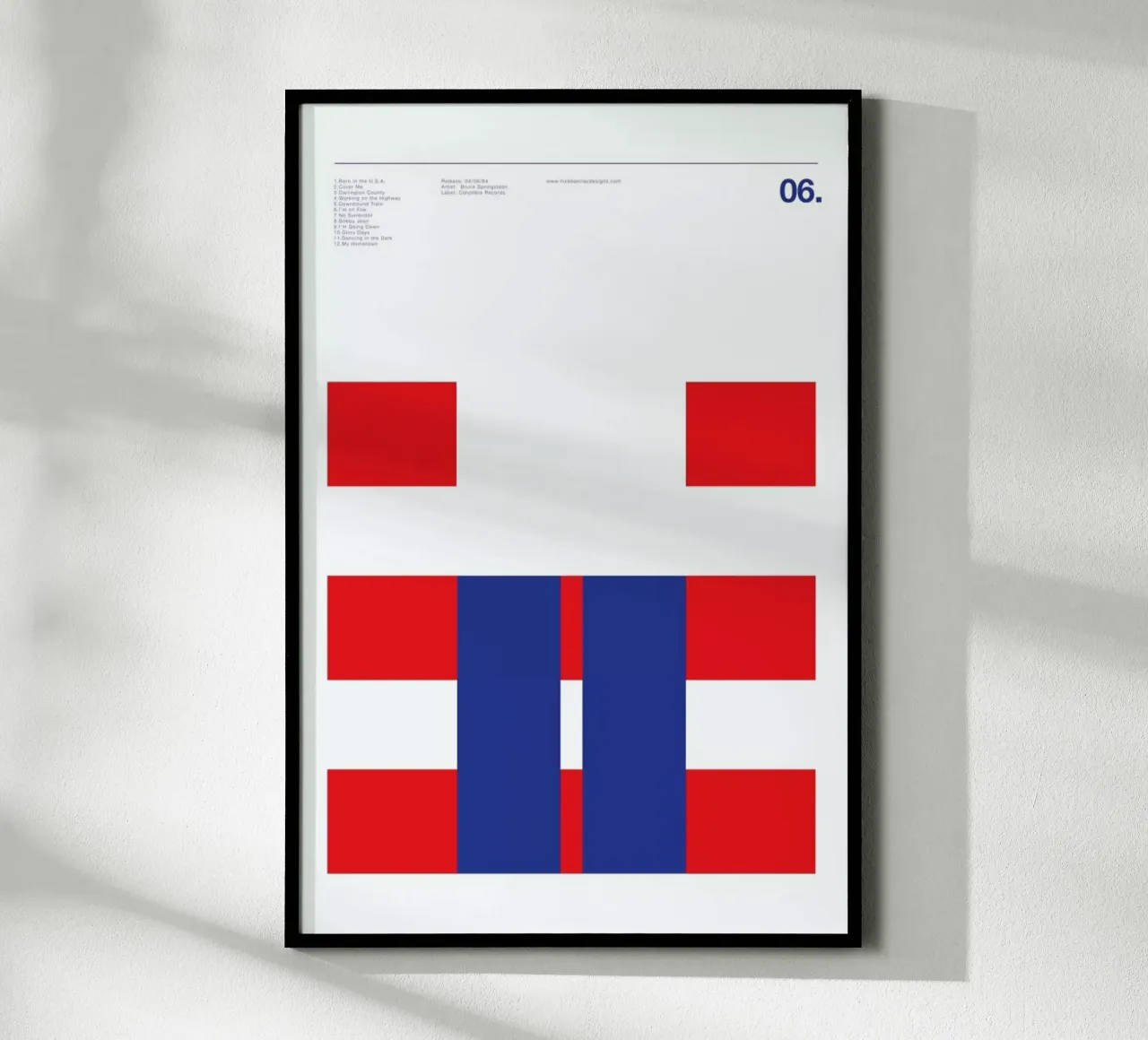 Bruce Springsteen Born In The USA poster con telaio in plastica da Nick Barclay