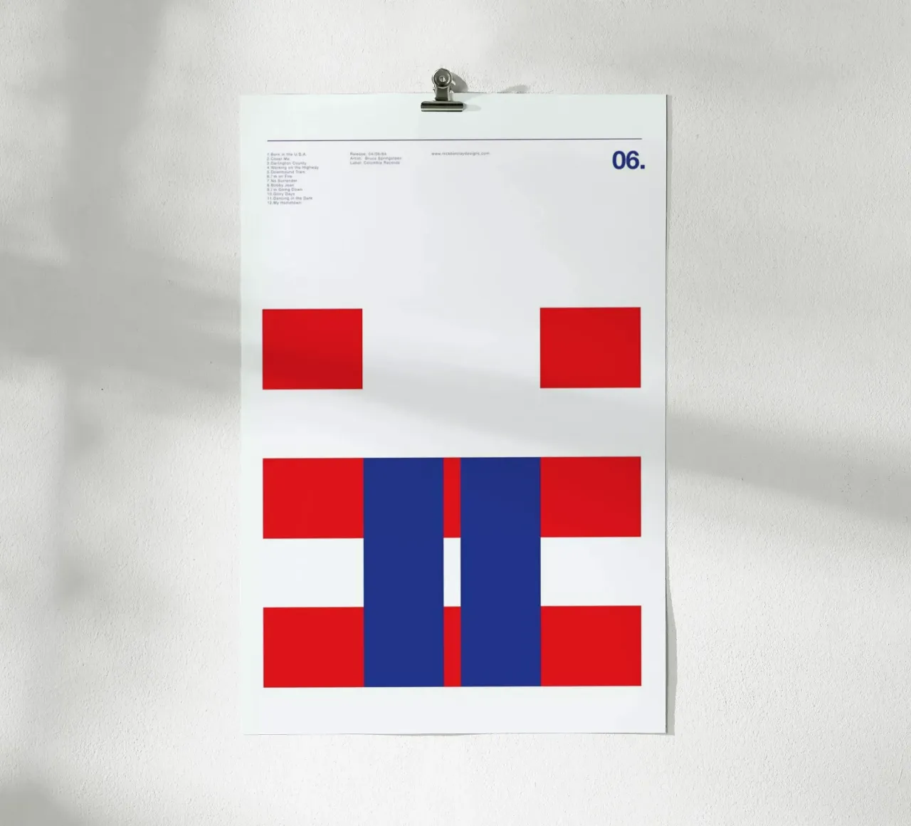 Bruce Springsteen Born In The USA poster con telaio in plastica da Nick Barclay