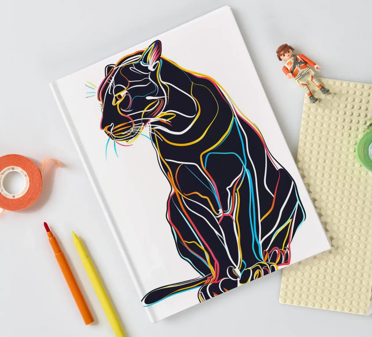 MAJESTIC ANIMALS LINE DRAWINGS notebook by Art Digital Visuel