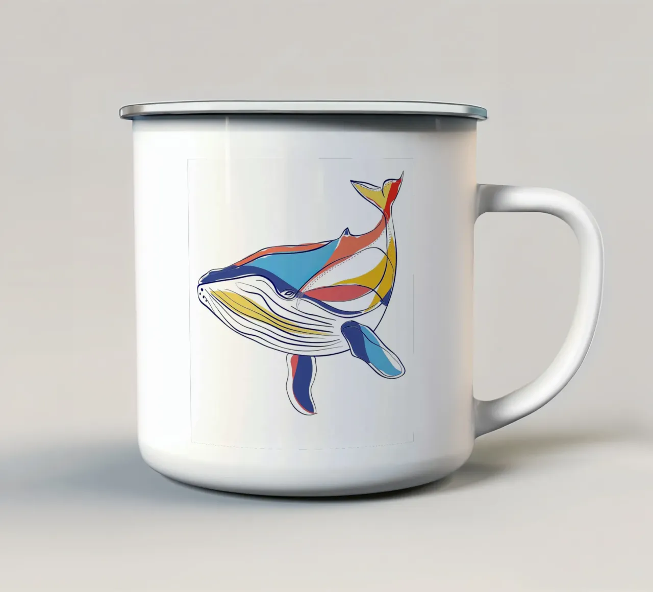 DISEGNI AL TRATTO DI ANIMALI MAESTOSI tazza in smalto da Art Digital Visuel