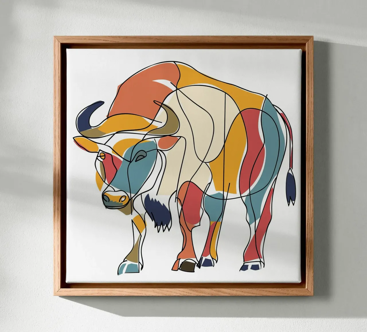 DIBUJOS LINEALES DE ANIMALES MAJESTUOSOS lienzo con Marco flotante de Art Digital Visuel