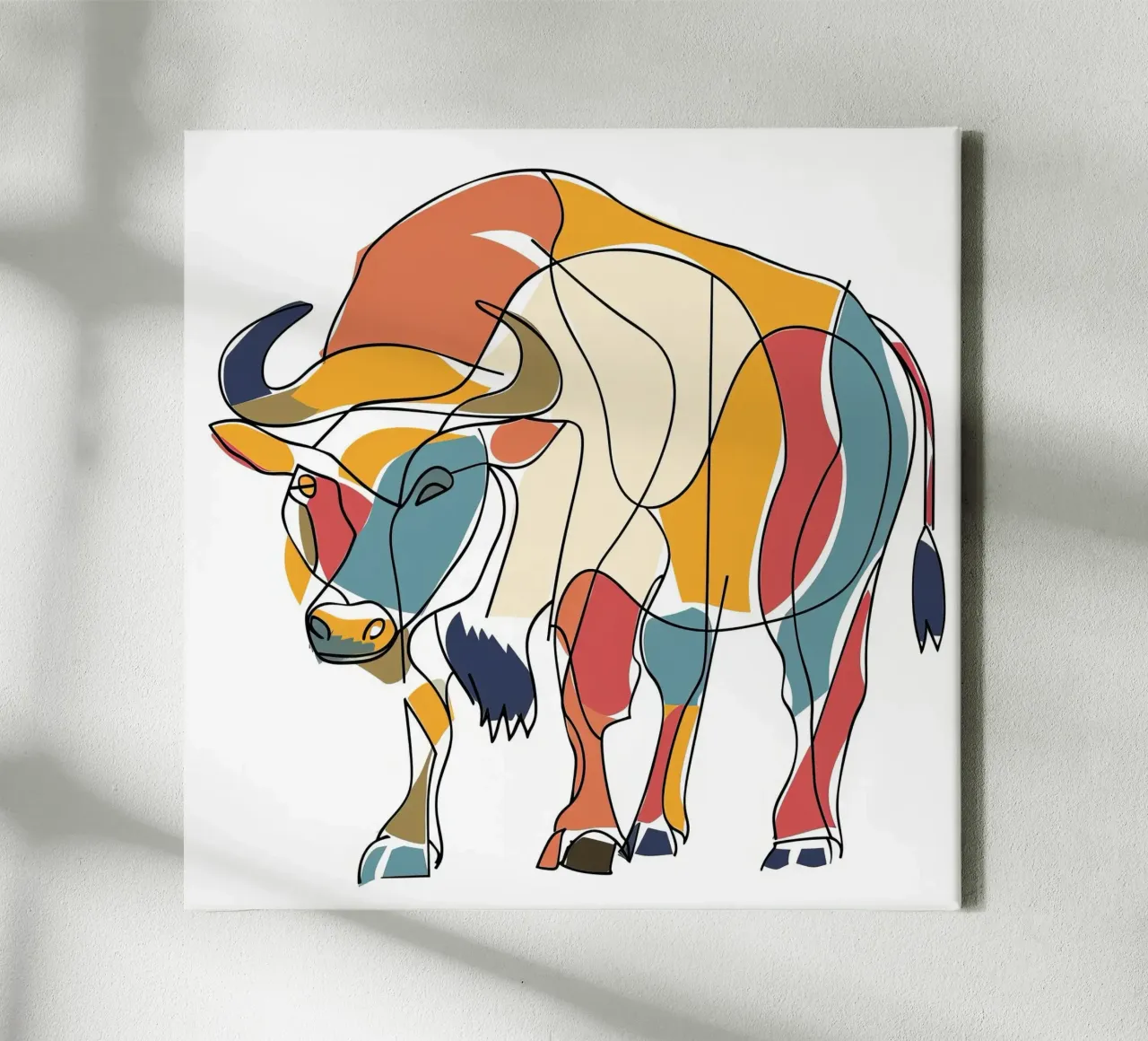 DIBUJOS LINEALES DE ANIMALES MAJESTUOSOS lienzo con Marco flotante de Art Digital Visuel