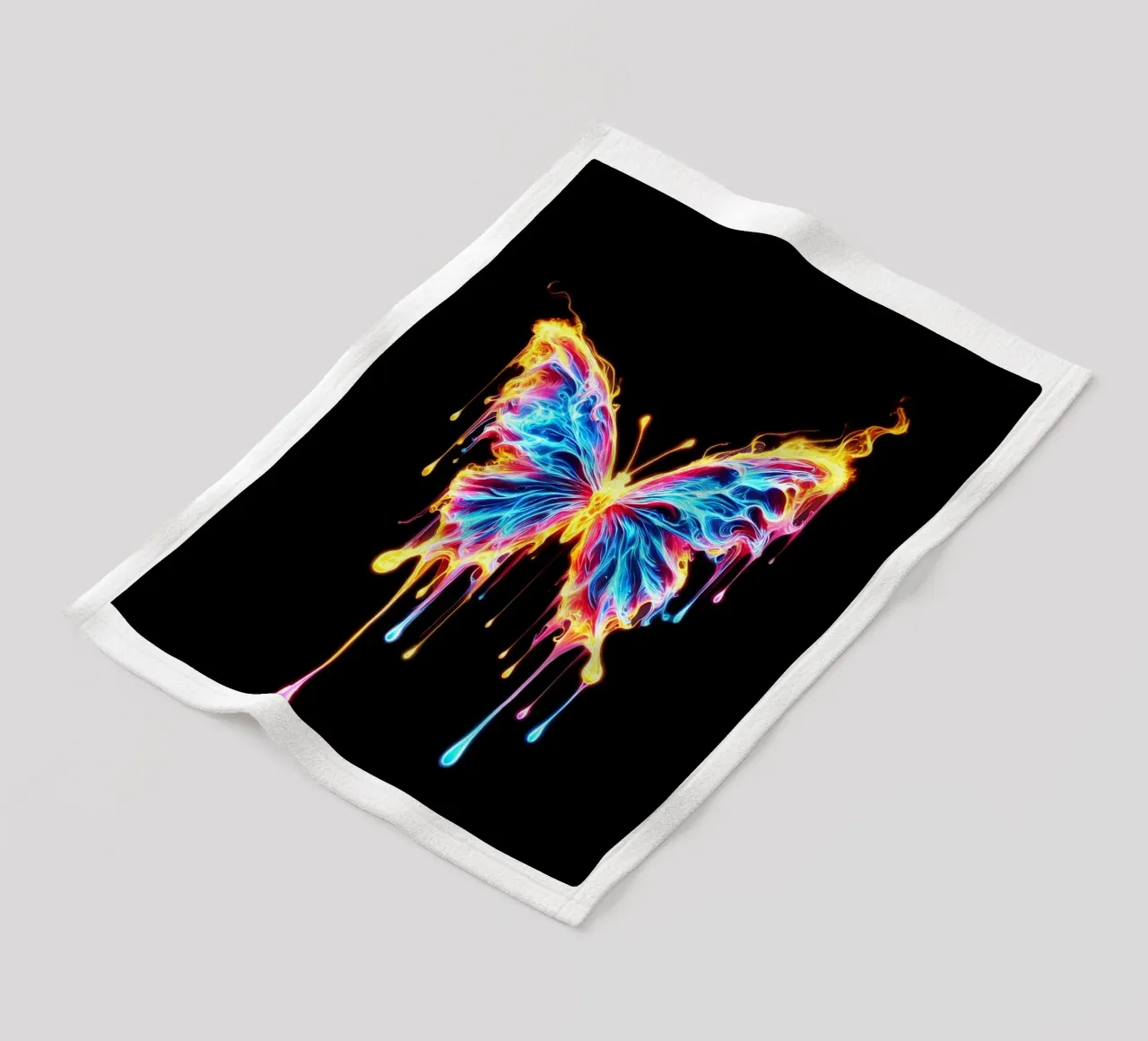 The Last Flutter | Glowing Butterfly Fleecedecke von Metallic Meltdown