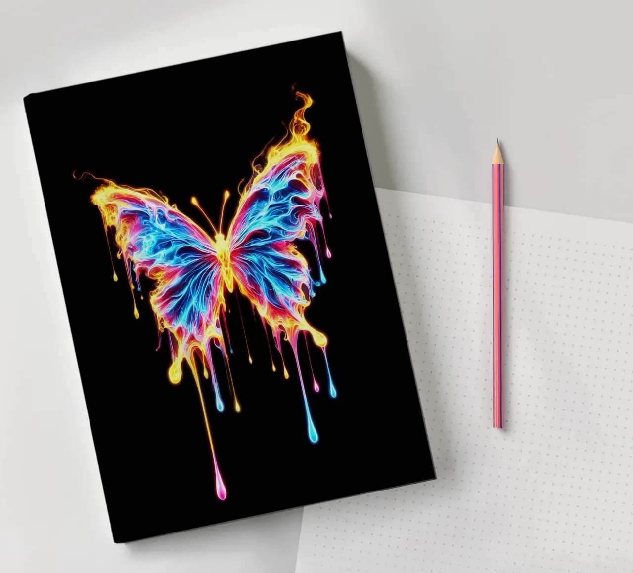 The Last Flutter | Glowing Butterfly notebook by Metallic Meltdown