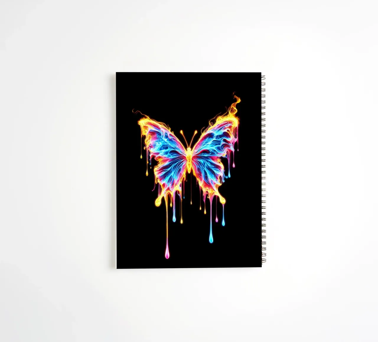 The Last Flutter | Glowing Butterfly spiral notebook by Metallic Meltdown