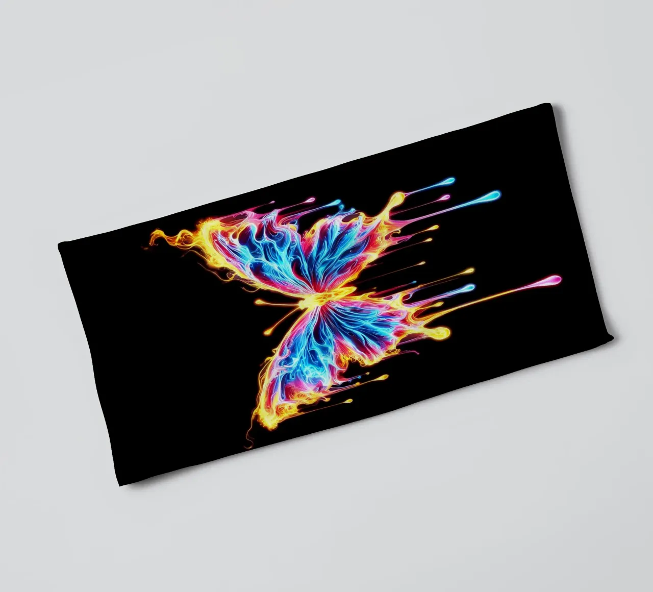 The Last Flutter | Glowing Butterfly towel by Metallic Meltdown