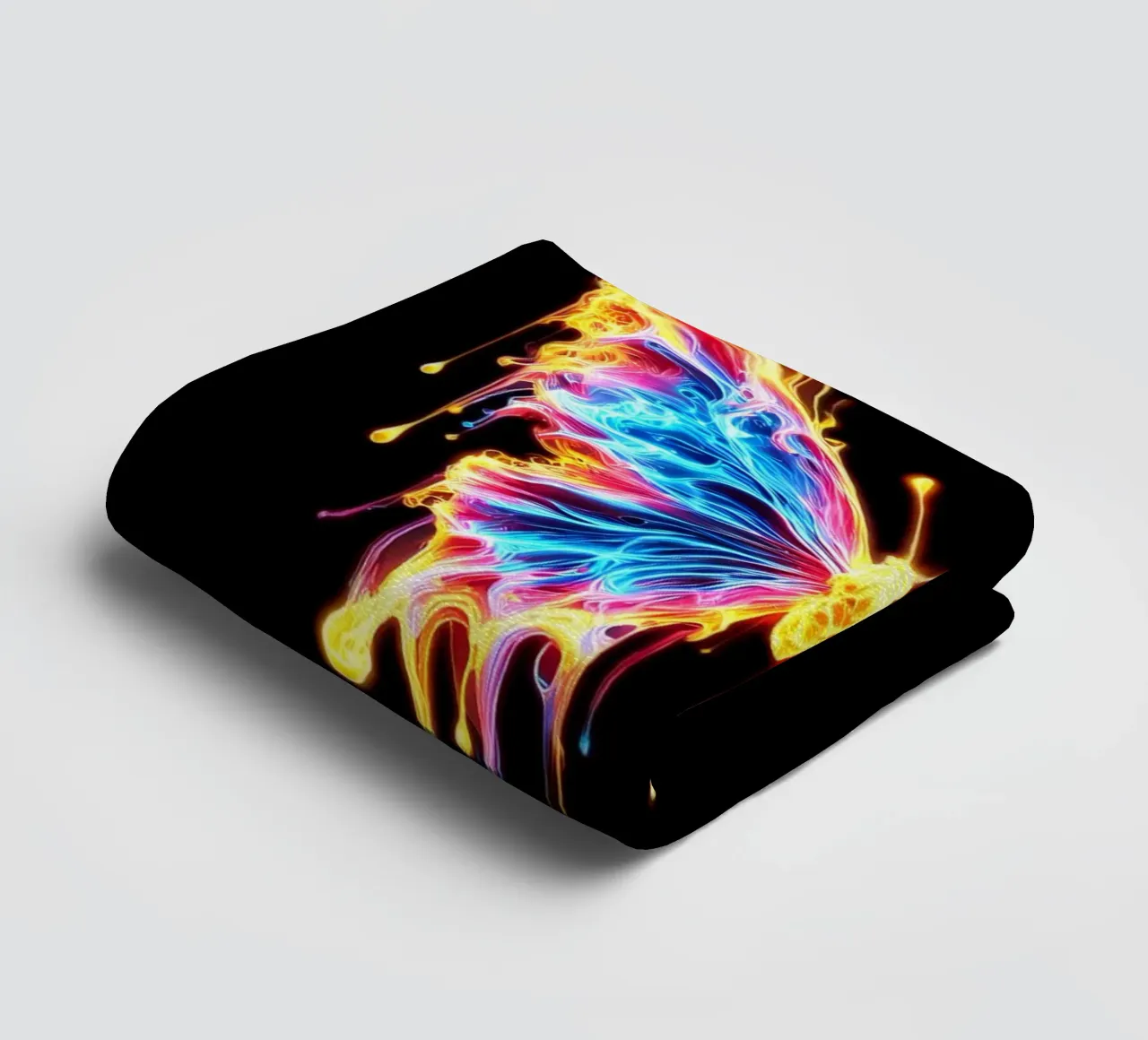The Last Flutter | Glowing Butterfly towel by Metallic Meltdown