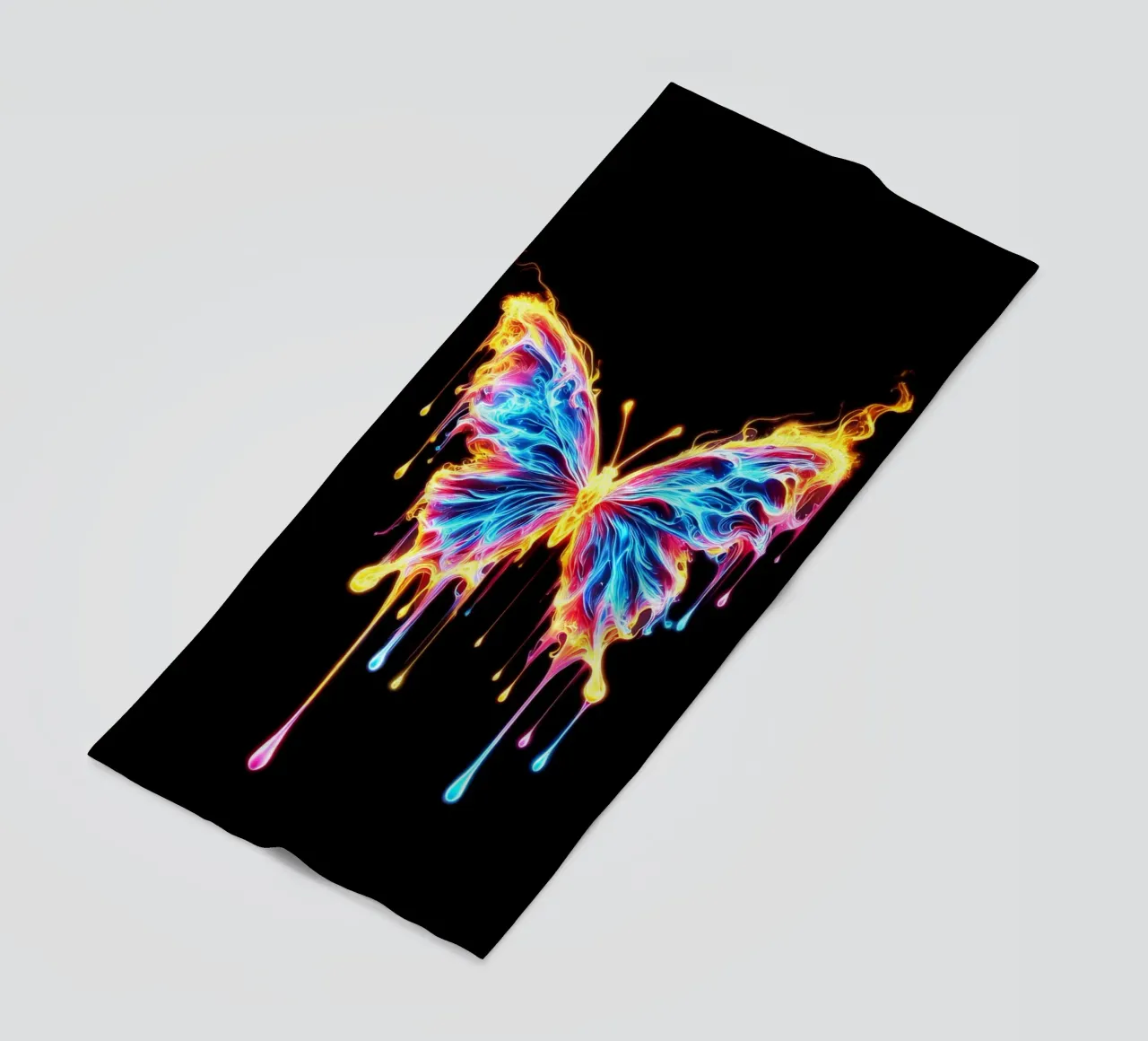 The Last Flutter | Papillon lumineux serviette de plage de Metallic Meltdown