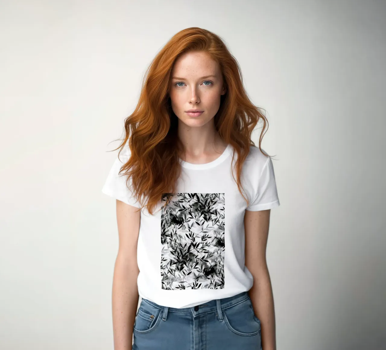 Changes layered leaves watercolor women's fitted t-shirt by Jacqueline Maldonado