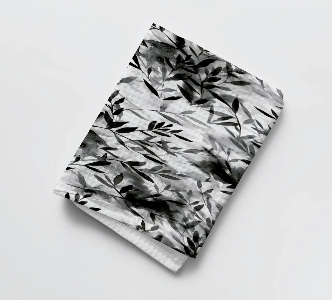 Changes layered leaves watercolor tea towel by Jacqueline Maldonado