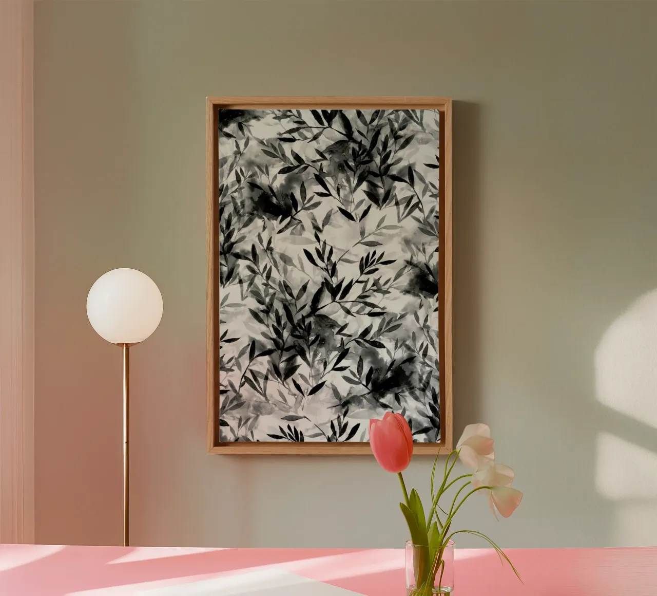 Changes layered leaves watercolor canvas by Jacqueline Maldonado