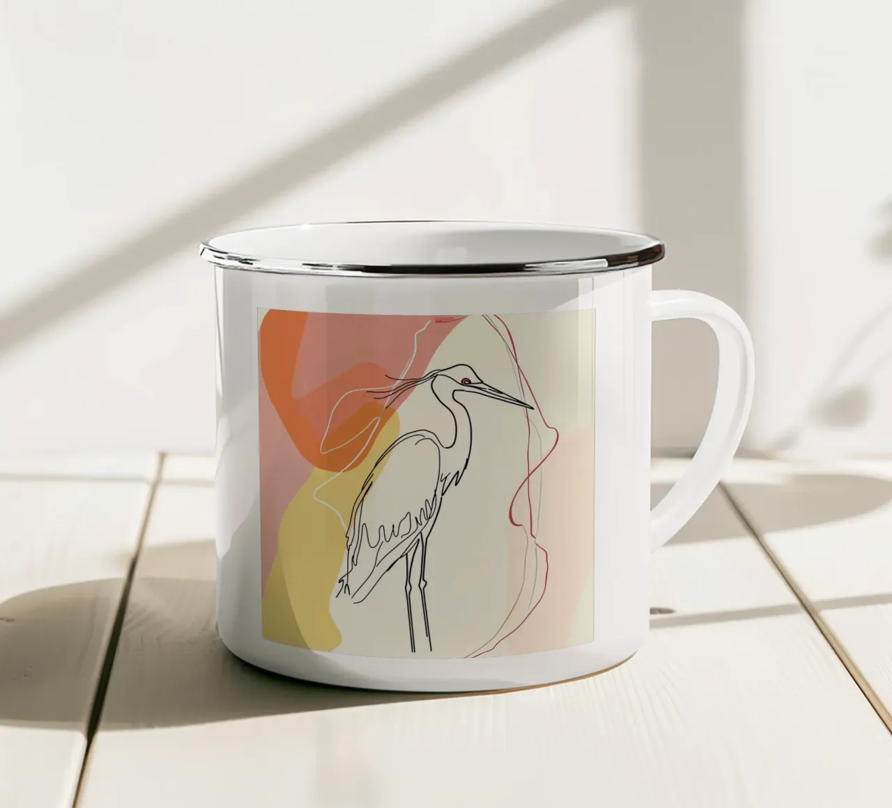 MAJESTÄTISCHE TIERE STRICHZEICHNUNG Emaille Tasse von Art Digital Visuel