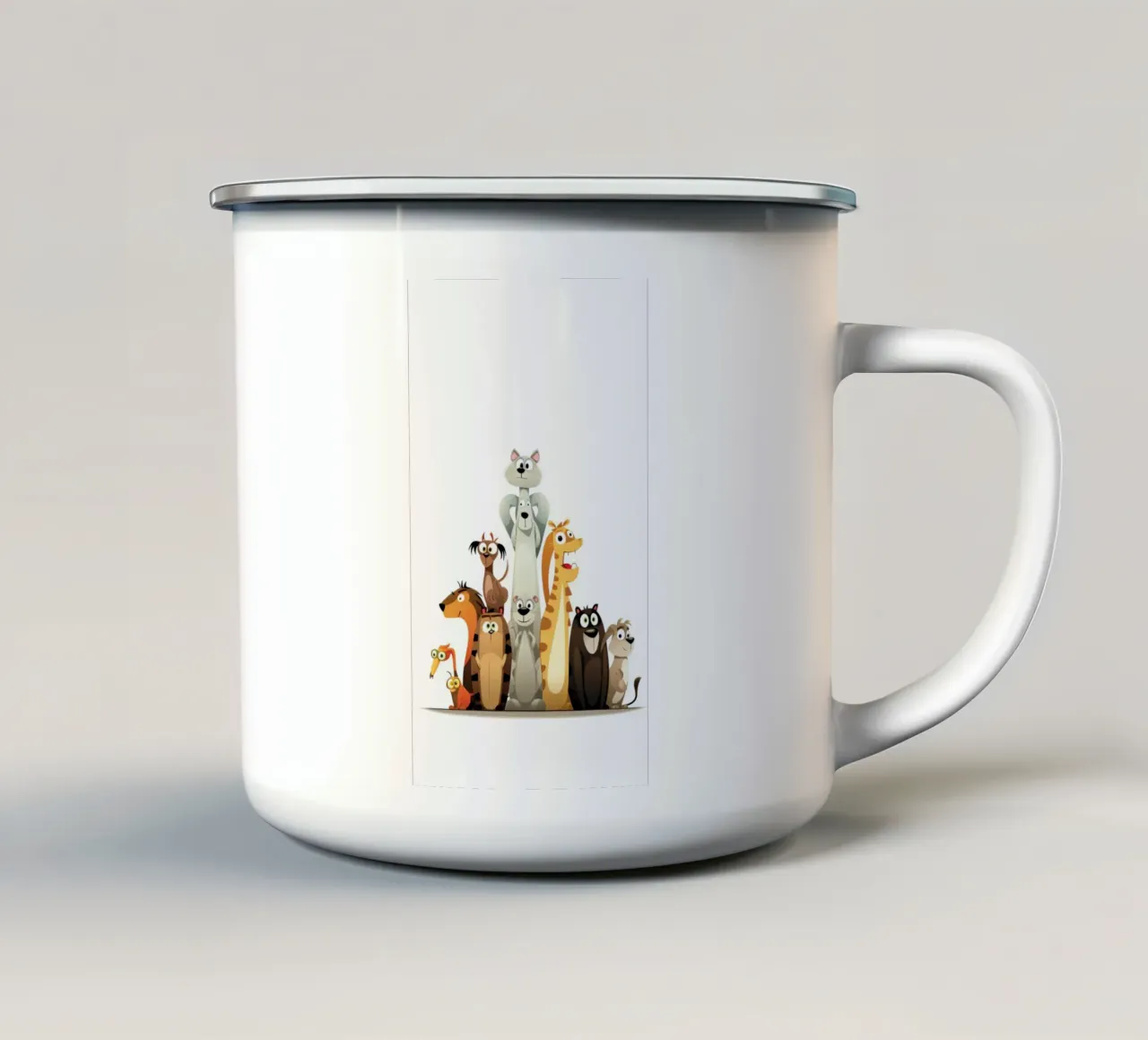 ANIMALI DIVERSI tazza in smalto da Art Digital Visuel
