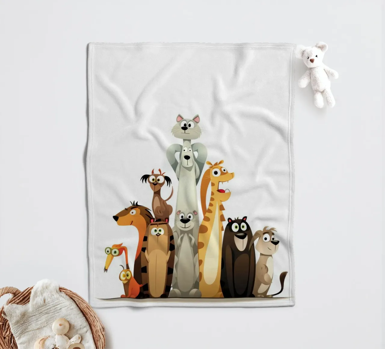 ANIMALI DIVERSI coperta in pile da Art Digital Visuel