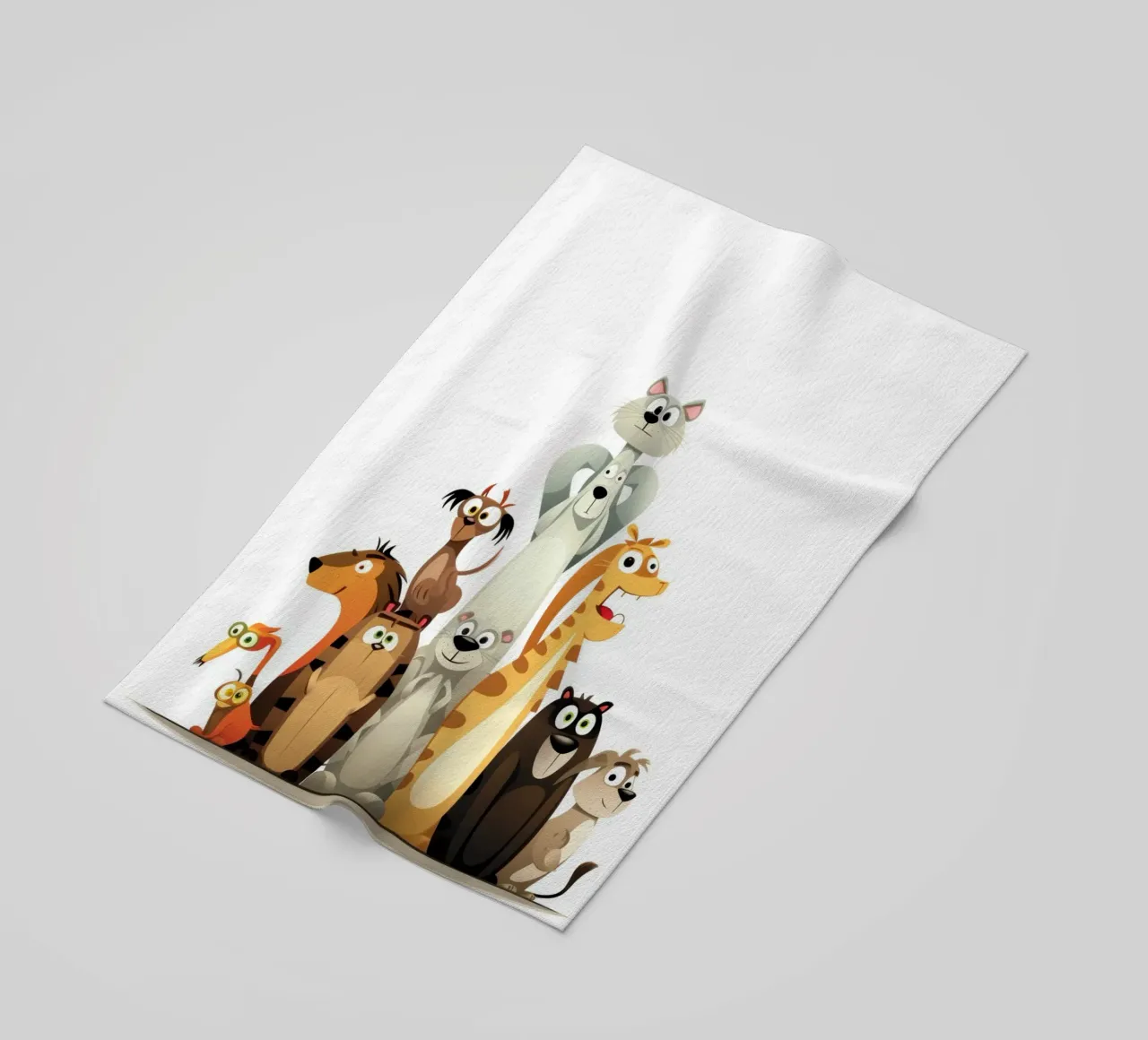 ANIMALI DIVERSI telo mare da Art Digital Visuel