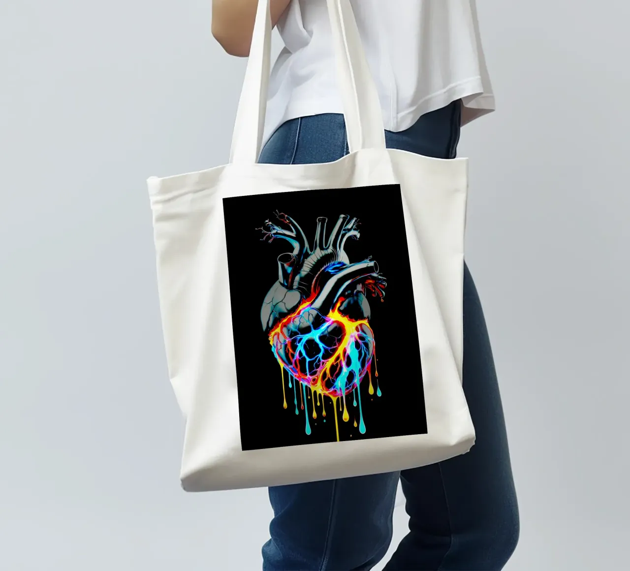 Coeur lumineux tote bag de Metallic Meltdown