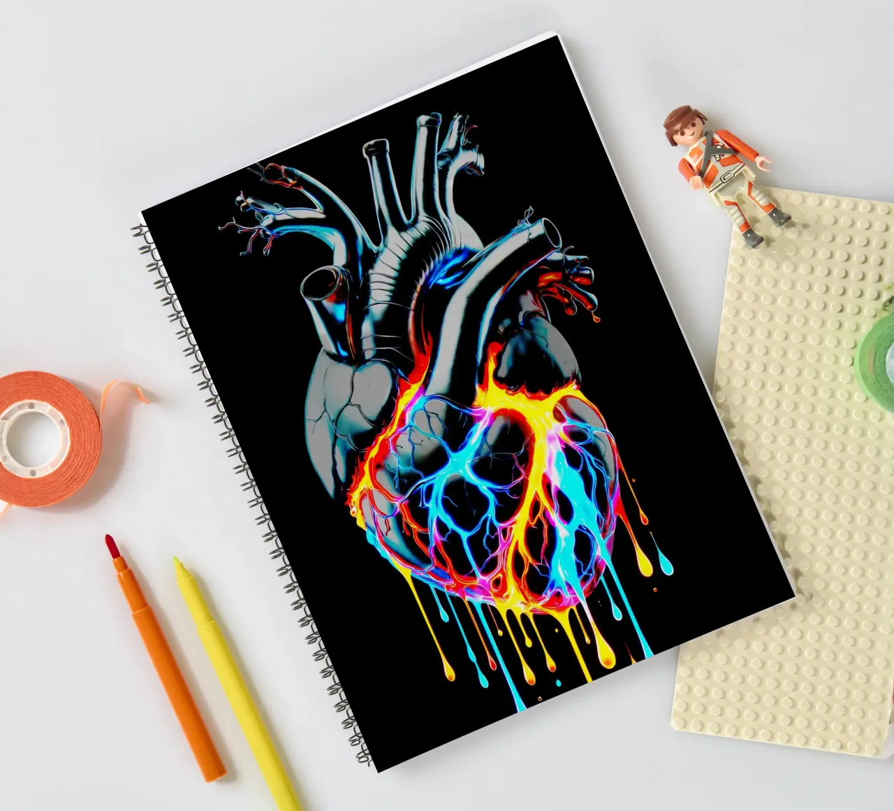 Luminous Heartbreak spiral notebook by Metallic Meltdown