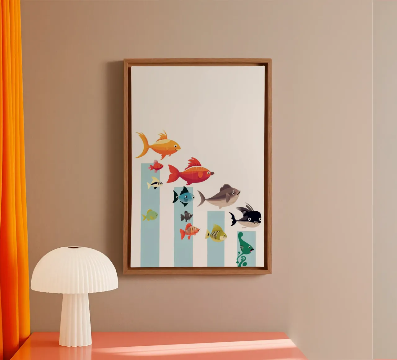 GRAPPIGE DIEREN canvas met Baklijst van Art Digital Visuel