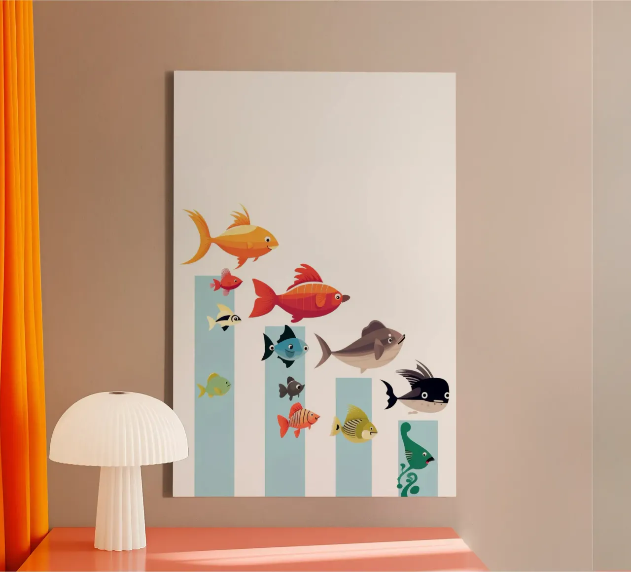 GRAPPIGE DIEREN canvas met Baklijst van Art Digital Visuel