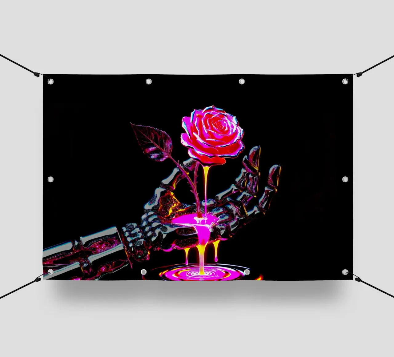 Le rose sono forgiate nel fuoco telo in pvc da Metallic Meltdown