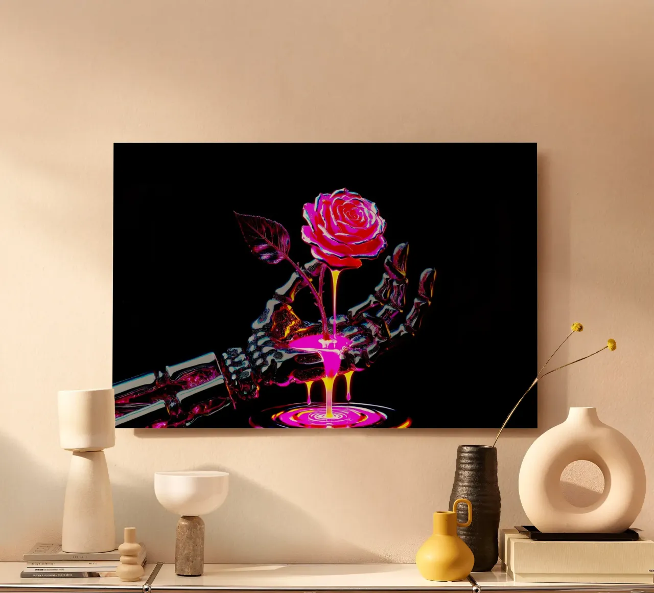 Le rose sono forgiate nel fuoco alluminio dibond da Metallic Meltdown
