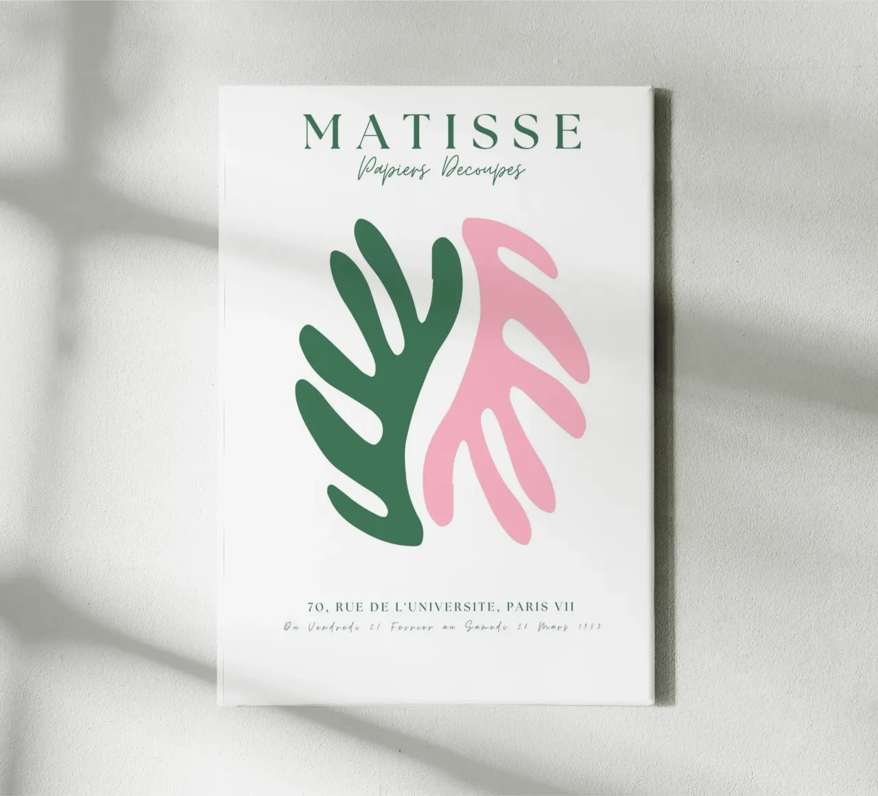 Matisse Roze en Groen Abstracte kunst canvas met Baklijst van pdigitalprints