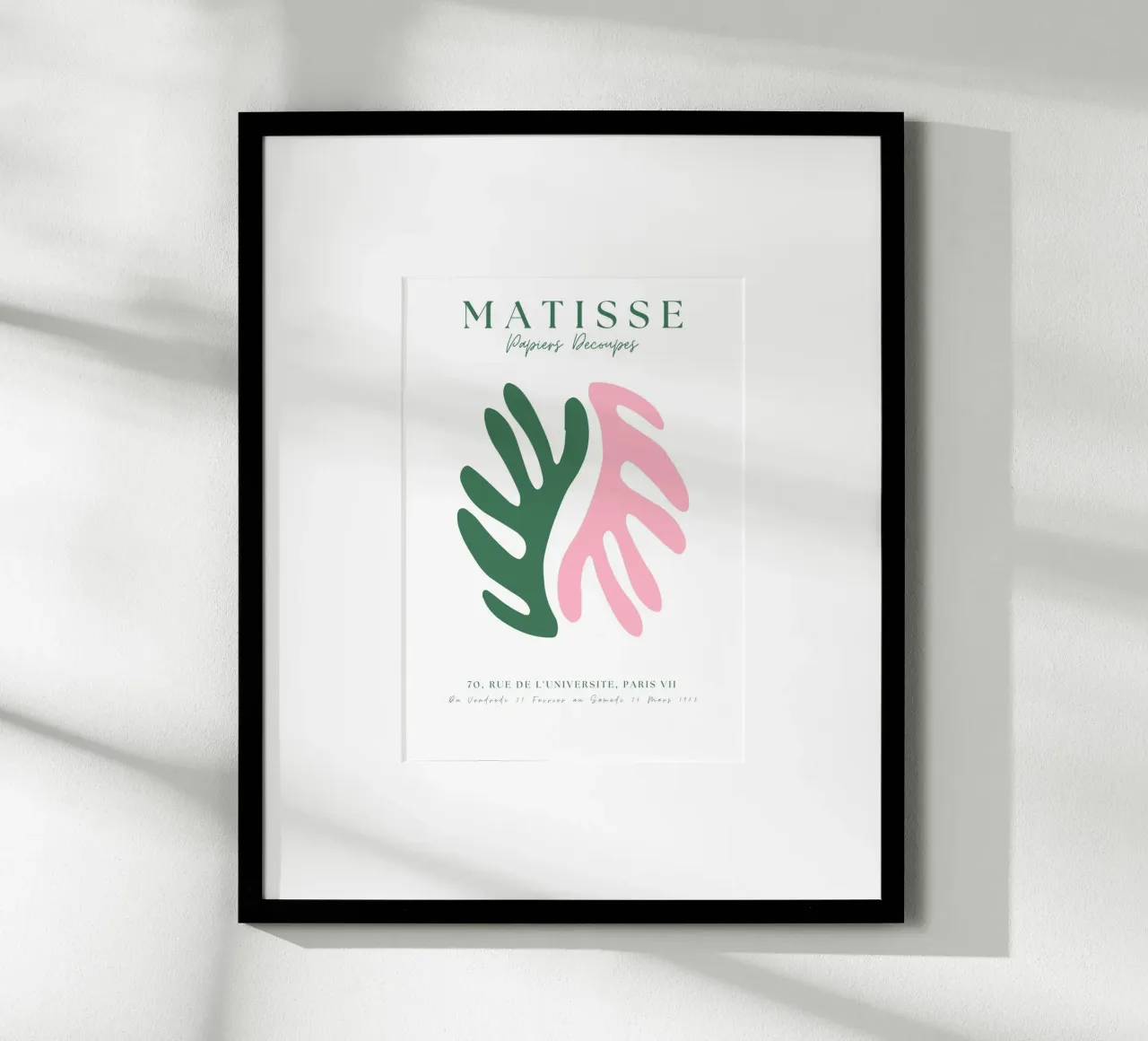 Matisse Roze en Groen Abstracte kunst poster met aluminium frame van pdigitalprints