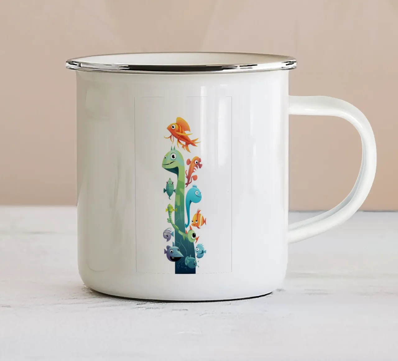 ANIMALI DIVERSI tazza in smalto da Art Digital Visuel