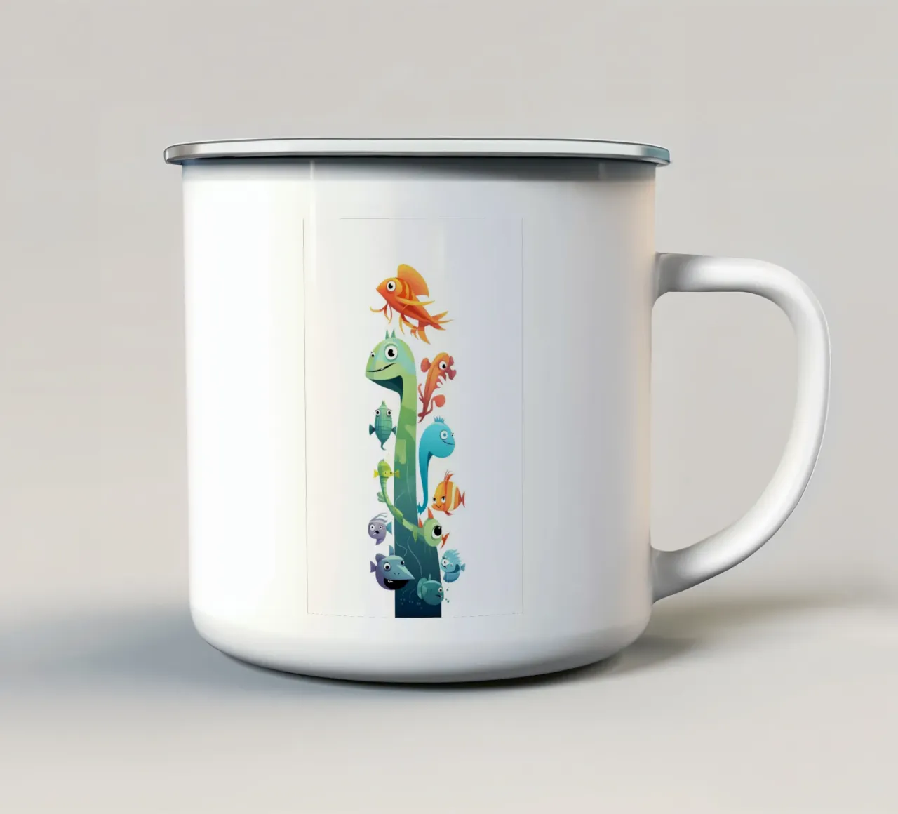 ANIMALI DIVERSI tazza in smalto da Art Digital Visuel