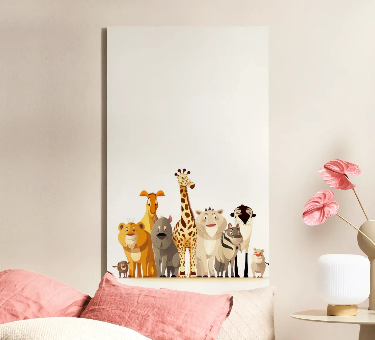 GRAPPIGE DIEREN canvas met Baklijst van Art Digital Visuel